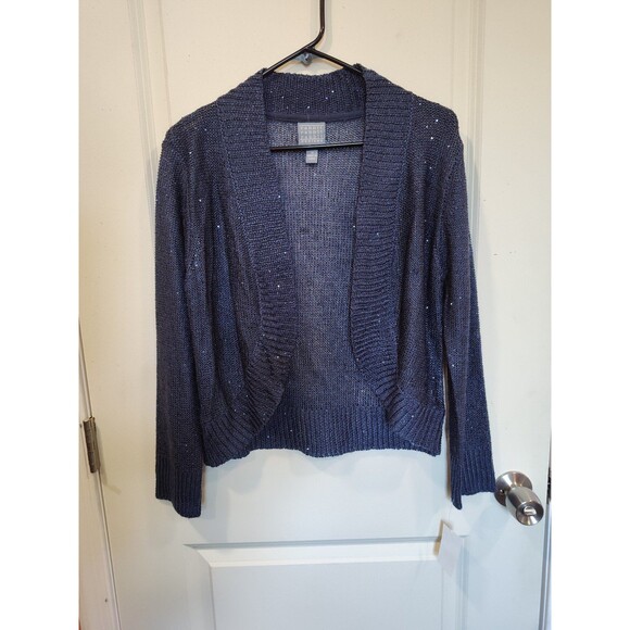 Women's Rabbit Rabbit Rabbit Long Sleeve Open Knit Cardigan Blue Medium - Picture 2 of 6